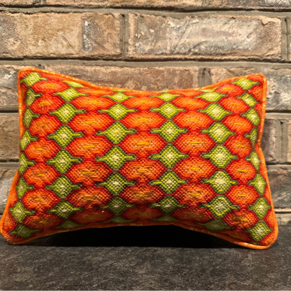 Hand made needlepoint accent pillow